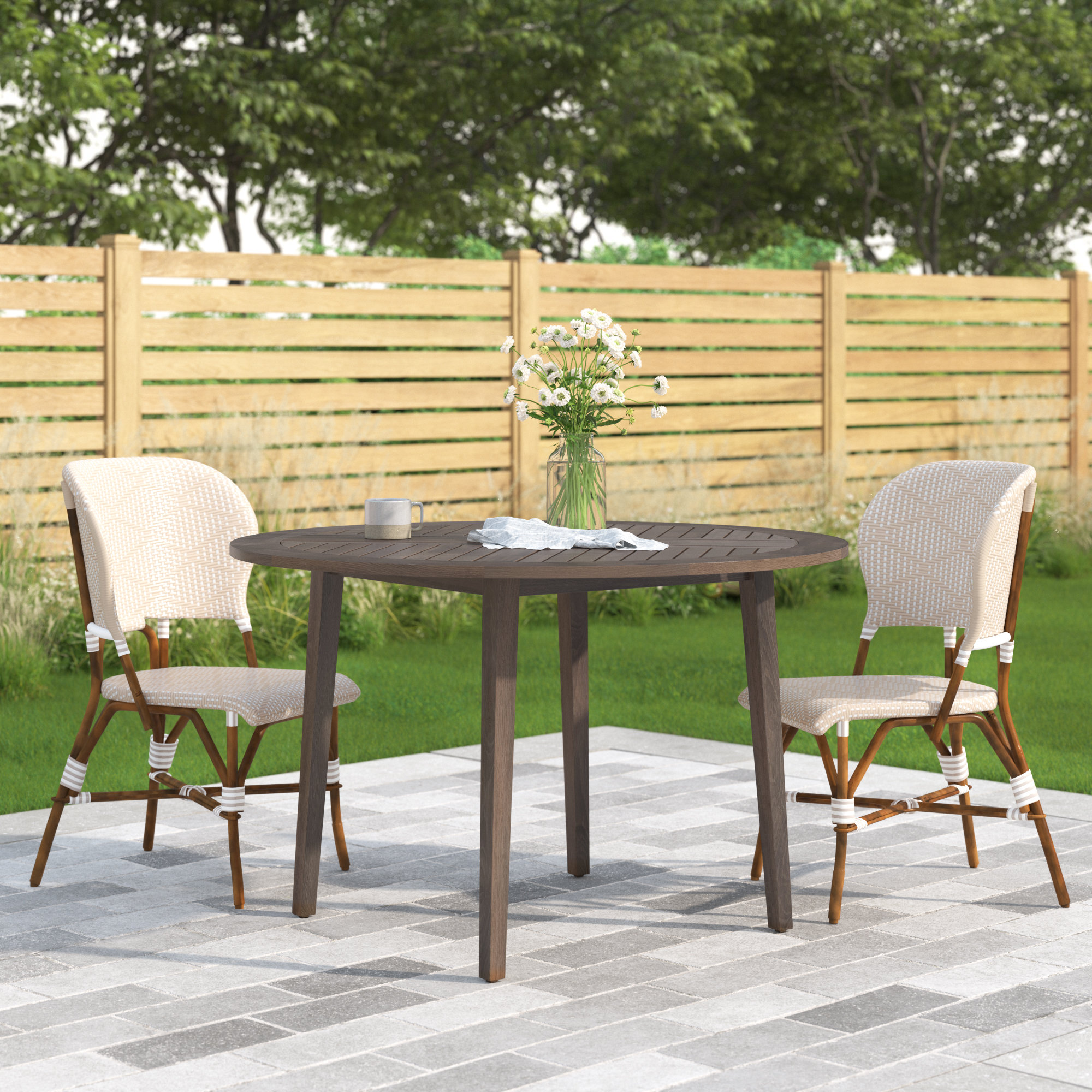 Sand & Stable™ Rocheport 48" Slatted Acacia Outdoor Dining Table